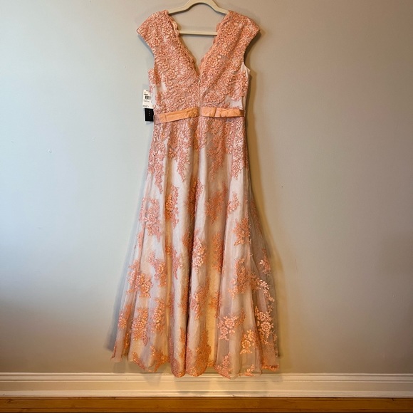 NWT Aidan Mattox Peach Alina Dress BHLDN Size 12 - Picture 4 of 9